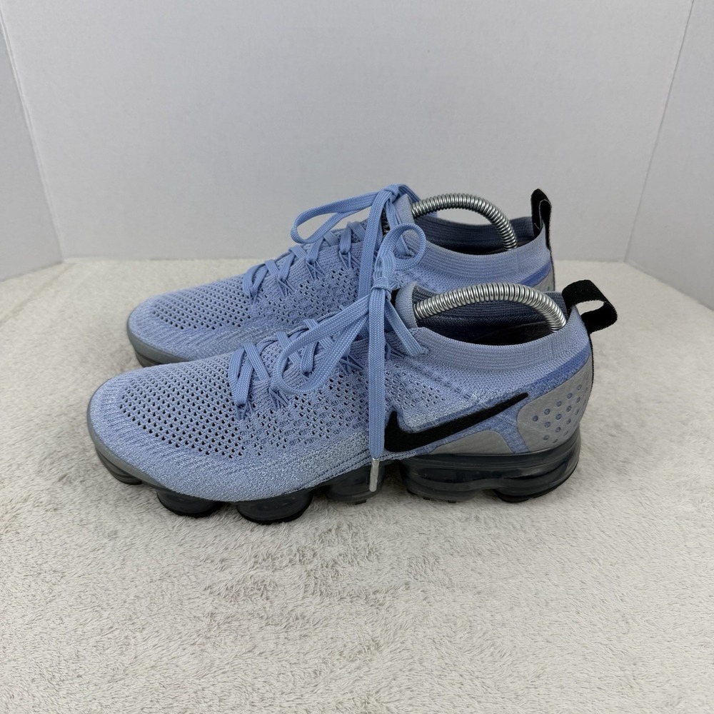Nike Air VaporMax Flyknit 2 Aluminum Blue/Metallic  942843-402 Women's Sz 10-EUC